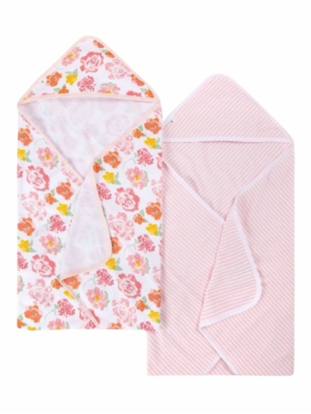 Burt’s Bees Baby Baby Girls Set of 2 Rosey Spring Hooded Towels